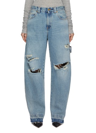 Main View - Click To Enlarge - DARKPARK - Audrey Barrel Leg Light Wash Carpenter Jeans