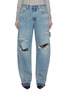 Main View - Click To Enlarge - DARKPARK - Audrey Barrel Leg Light Wash Carpenter Jeans