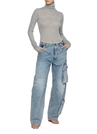 Figure View - Click To Enlarge - DARKPARK - Rosalind Light Wash Cargo Jeans