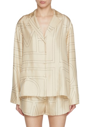 Main View - Click To Enlarge - TOTEME - Monogram Silk Pyjama Top