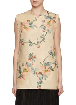 Main View - Click To Enlarge - TOTEME - Double Faced Floral Leather Top