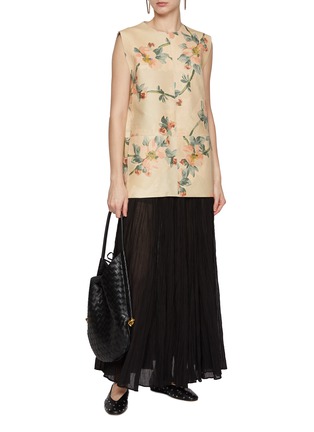 Figure View - Click To Enlarge - TOTEME - Double Faced Floral Leather Top