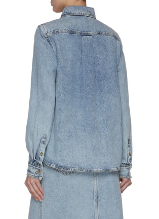 Back View - Click To Enlarge - TOTEME - Petite Acid Washed Denim Shirt