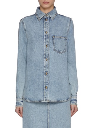 Main View - Click To Enlarge - TOTEME - Petite Acid Washed Denim Shirt