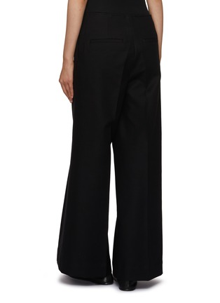 Back View - Click To Enlarge - TOTEME - Zip Front Wide Leg Cotton Trousers