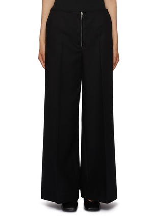 Main View - Click To Enlarge - TOTEME - Zip Front Wide Leg Cotton Trousers