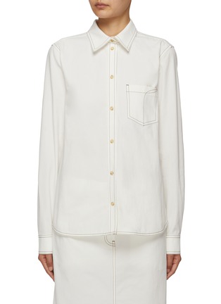 Main View - Click To Enlarge - TOTEME - Point Collar Cotton Shirt