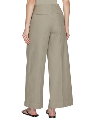Back View - Click To Enlarge - TOTEME - Zipped Wide Leg Cotton Pants