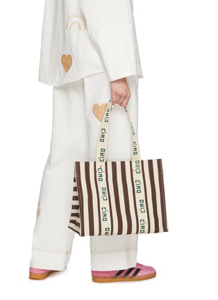 Figure View - Click To Enlarge - CLARE V. - Noemie Striped Canvas Tote Bag