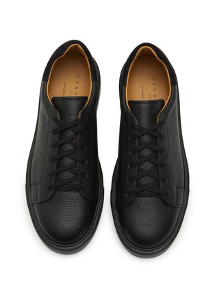 Detail View - Click To Enlarge - HENDERSON - Granello Nero Leather Padded Men's Sneakers