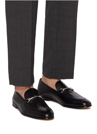 Figure View - Click To Enlarge - DOUCAL'S - Horsebit Leather Mocassin Loafers