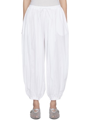 Front View - Click To Enlarge - ALAÏA - Drawstring Waist Cotton Balloon Pants