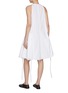 Back View - Click To Enlarge - ALAÏA - Halter Neck Drawstring Flared Cotton Poplin Dress