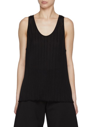 Front View - Click To Enlarge - ALAÏA - Pleated Tank Top