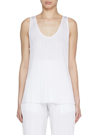 Front View - Click To Enlarge - ALAÏA - Pleated Tank Top