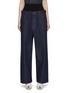 Front View - Click To Enlarge - ALAÏA - Elasticated Waistband Dark Washed Jeans