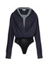 Main View - Click To Enlarge - ALAÏA - Open Front Denim Bodysuit