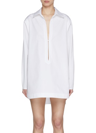 Front View - Click To Enlarge - ALAÏA - Poplin Tunic Dress