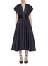 Front View - Click To Enlarge - ALAÏA - Elasticated Waist Denim Dress