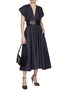 Figure View - Click To Enlarge - ALAÏA - Elasticated Waist Denim Dress