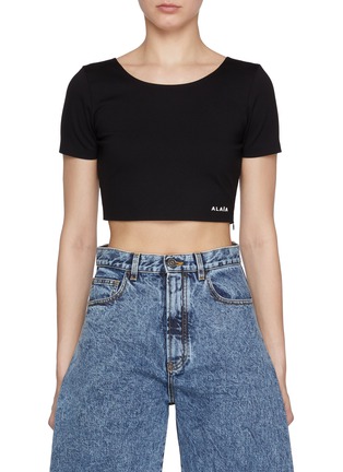 Main View - Click To Enlarge - ALAÏA - Fitted Logo Sports Top