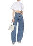 Figure View - Click To Enlarge - ALAÏA - Acid Wash Denim Jeans