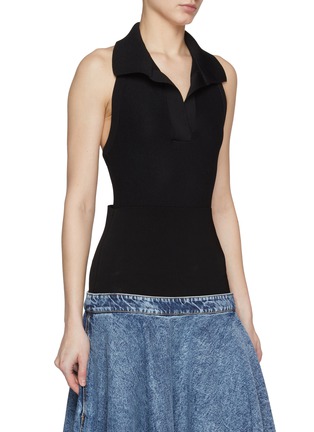 Front View - Click To Enlarge - ALAÏA - Polo Collar Bodysuit