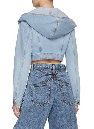 Back View - Click To Enlarge - ALAÏA - Cropped Denim Jacket