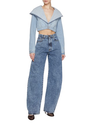 Figure View - Click To Enlarge - ALAÏA - Cropped Denim Jacket