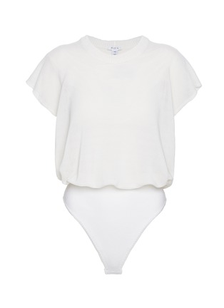 Main View - Click To Enlarge - ALAÏA - Cap Sleeve Cotton Blend T-shirt Bodysuit