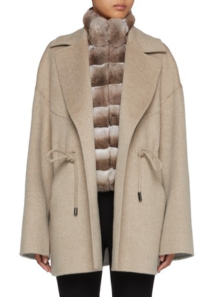 Main View - Click To Enlarge - FABIO GAVAZZI - Chinchilla Fur Bib Cashmere Jacket