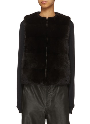 Main View - Click To Enlarge - FABIO GAVAZZI - Zip Up Mink Fur Puffer Vest