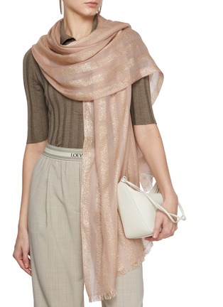 Figure View - Click To Enlarge - JANE CARR - The Skyline Cashmere lurex Striped Scarf