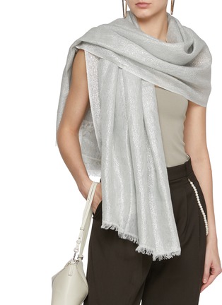 Figure View - Click To Enlarge - JANE CARR - The Summer Cosmos Cashemre Linen Lurex Scarf