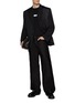 Figure View - Click To Enlarge - MM6 MAISON MARGIELA - Notch Lapel Mixed Fabric Virgin Wool Blend Blazer