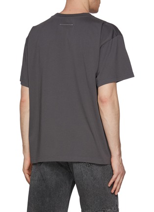 Back View - Click To Enlarge - MM6 MAISON MARGIELA - Contrast Graphic Print Cotton T-Shirt