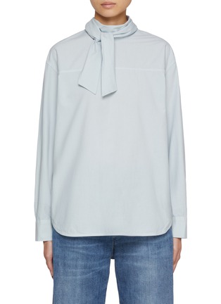 Main View - Click To Enlarge - BARENA - Foulard Collar Cotton Poplin Blouse