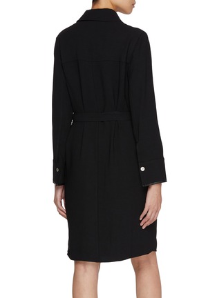 Back View - Click To Enlarge - VINCE - Leather Trim Shirt Dress