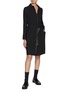 Figure View - Click To Enlarge - VINCE - Leather Trim Shirt Dress