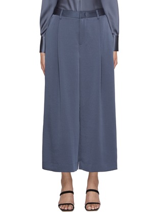 Main View - Click To Enlarge - VINCE - Pleated Mid-rise Satin Culotte