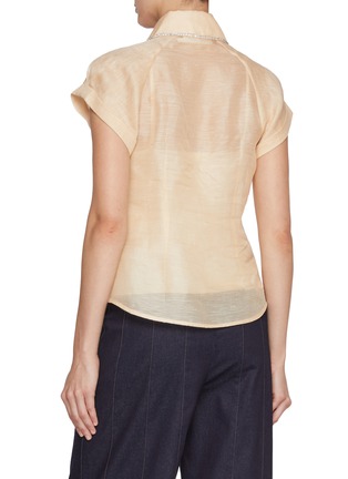 Back View - Click To Enlarge - ZIMMERMANN - Eden Fitted Linen Silk Blouse