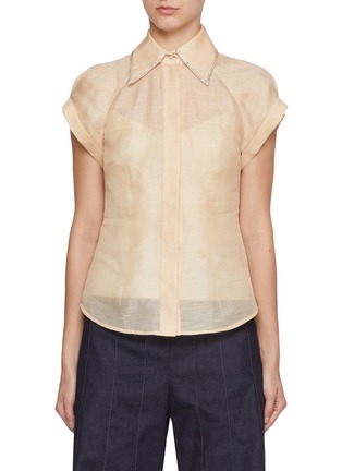 Main View - Click To Enlarge - ZIMMERMANN - Eden Fitted Linen Silk Blouse