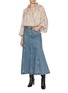 Figure View - Click To Enlarge - ZIMMERMANN - Illustration Medium Wash Denim Skirt