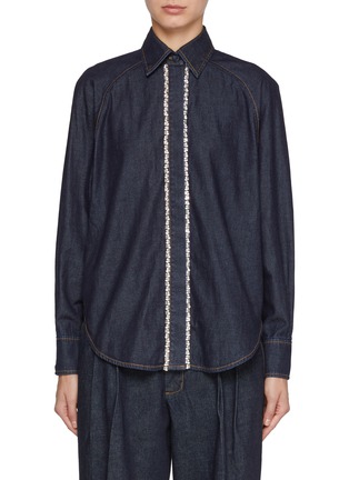 Main View - Click To Enlarge - ZIMMERMANN - Illustration Dark Wash Denim Shirt