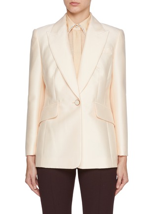 Main View - Click To Enlarge - ZIMMERMANN - Eden Single Breasted Wool Silk Blazer