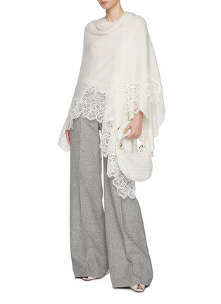 Figure View - Click To Enlarge - ERMANNO SCERVINO - Cashmere Lace Cape