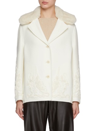 Main View - Click To Enlarge - ERMANNO SCERVINO - Shearling Collar Coat