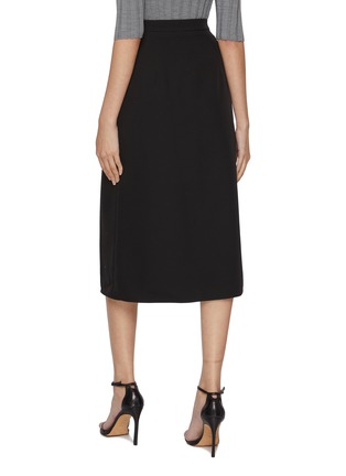 Back View - Click To Enlarge - ERMANNO SCERVINO - Side Pleated Smock Stitch Midi Skirt