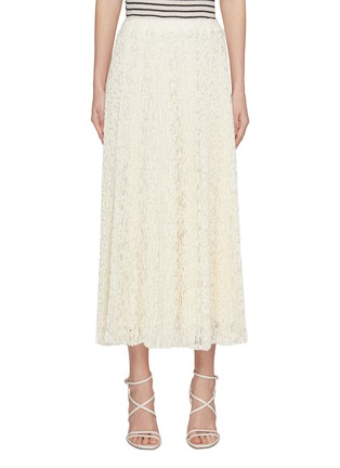 Main View - Click To Enlarge - ERMANNO SCERVINO - Elasticated Pleated Lace Skirt