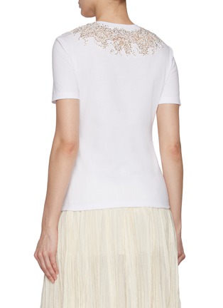 Back View - Click To Enlarge - ERMANNO SCERVINO - Lace Strass Embroidery T-Shirt